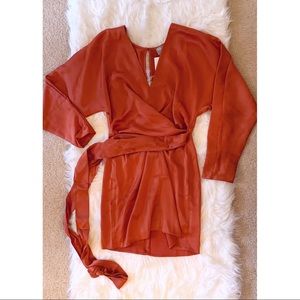 ASOS DESIGN: mini dress in RUST